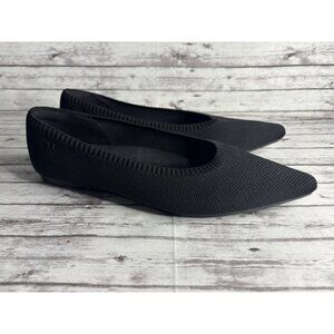 VIVALA  Black Pointed -Toe Ballet Flats. Ultra-soft knit upper. Size 40.5/9.5